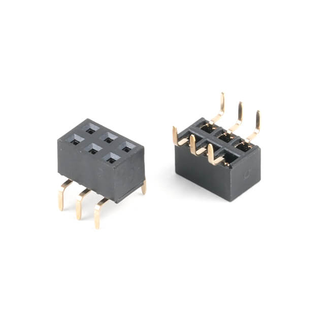 FEMALE HEADER 6PIN(2X3) 2.54MM THT V/T 8x7.62 TUBE - L-KLS1-208Y-5.0-2-06-W-8