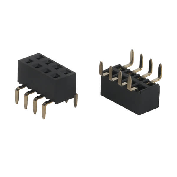 FEMALE HEADER 8PIN(2X4) 2.54MM THT V/T 8x7.62 TUBE - L-KLS1-208Y-5.0-2-08-W-8