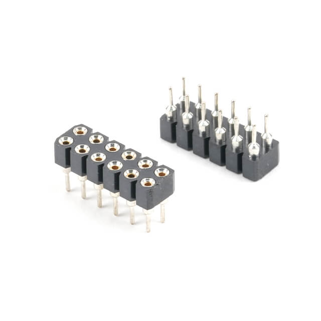 FEMALE HEADER 2.54MM 12PIN(2X6) THT V/T MACHINE PI - L-KLS1-209-3.0-2-12-S-Y
