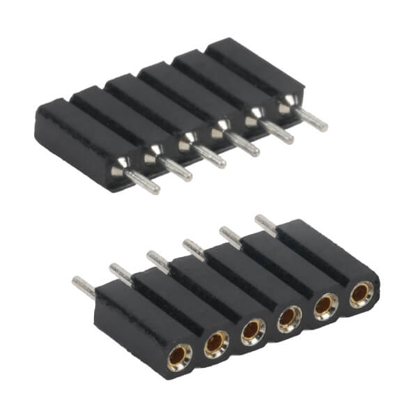 FEMALE HEADER 2.54MM 6PIN(1X6) THT V/T MACHINE PIN - L-KLS1-209-7.0-1-06-S-Y
