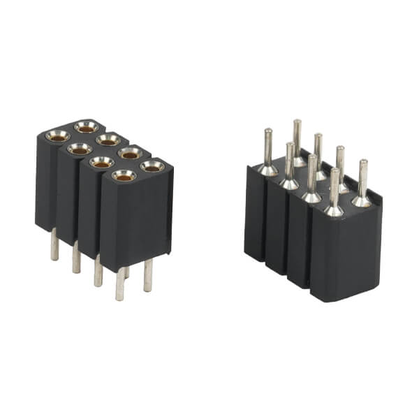 FEMALE HEADER 2.54MM 8PIN(2X4) THT V/T MACHINE PIN - L-KLS1-209-7.0-2-08-S-Y