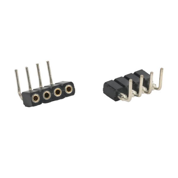 FEMALE HEADER 4PIN(1x4) 2.00mm THT R/A MACHINE PIN - L-KLS1-209B-1-04-R-Y