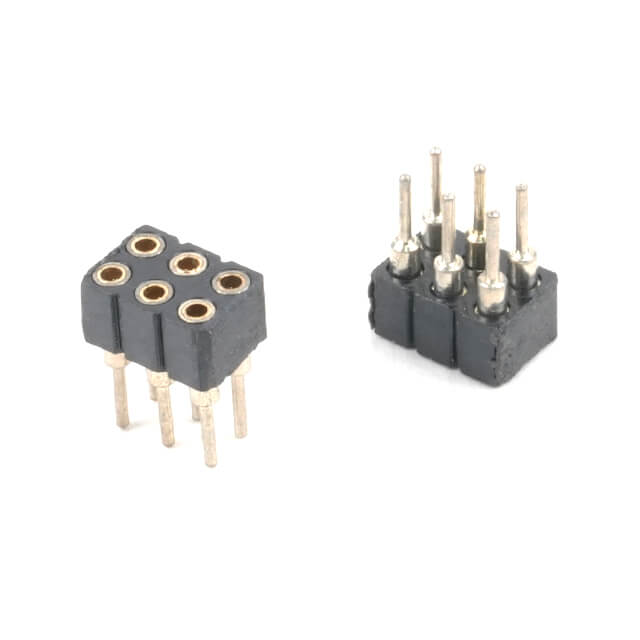 FEMALE HEADER 6PIN(2x3) 2.00mm THT V/T MACHINE PIN - L-KLS1-209B-2-06-S-Y