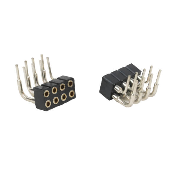 FEMALE HEADER 8PIN(2x4) 2.00mm THT R/A MACHINE PIN - L-KLS1-209B-2-08-R-Y