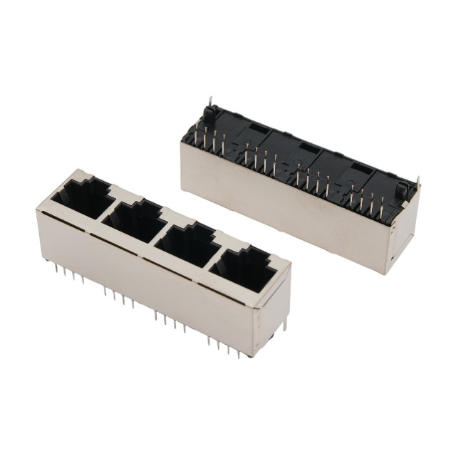 MODULAR JACK THT V/T 8P8C 4 PORT (RJ45,Ethernet) - L-KLS12-158-8P8C-W-1X4-0