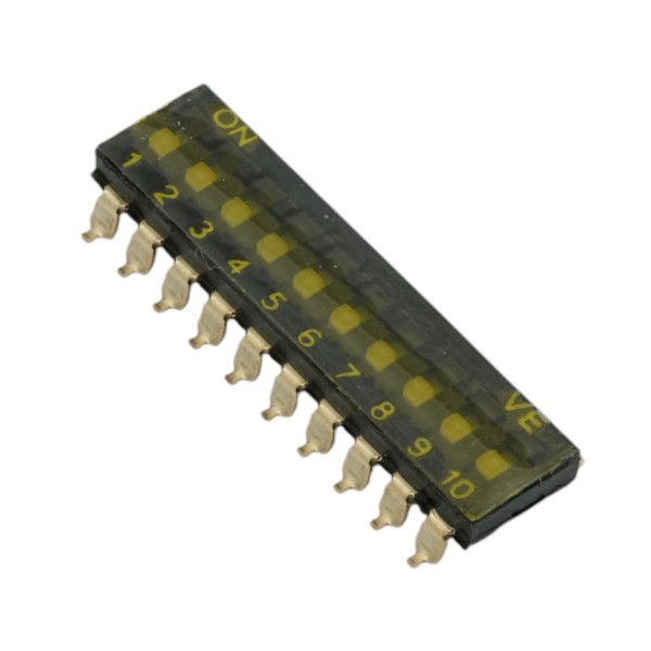 SWITCH DIP 10 Pos. SPST 25mA 24VDC SMT V/T - L-KLS7-KLR-10-N-10