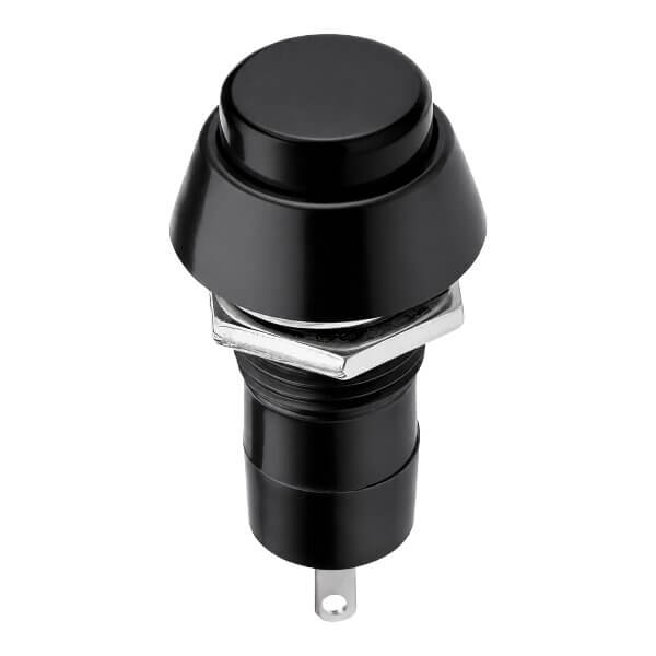 KLS ELECTRONIC L-KLS7-PBS-006D-B SWITCH PUSH BUTTON ON-OFF BLACK ROUND CAP OFF-(ON)