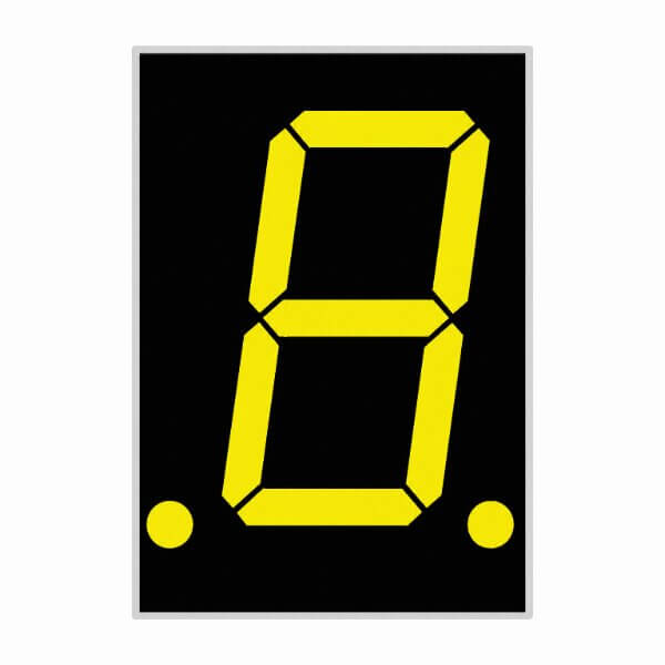 LIGHTBO LB10804DY1B-D LED DISPLAY 7 SEGMENT 1DIGIT 20.32MM (-) YELLOW
