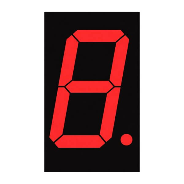 LIGHTBO LB11003EUR1B-H10-D-1R LED DISPLAY 7SEGMENT 1IGIT 25.4MM RED 1 LED