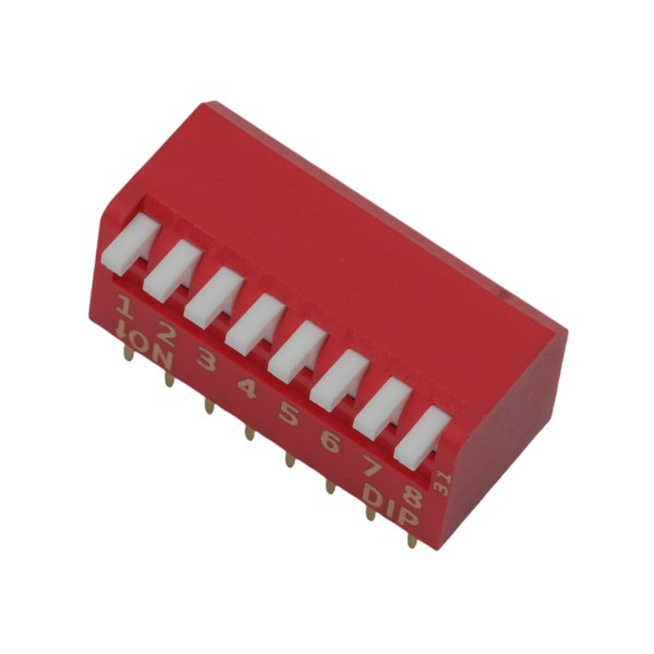SWITCH DIP 8 Pos. SPST 25mA 24VDC THT V/T - NDPL-08V
