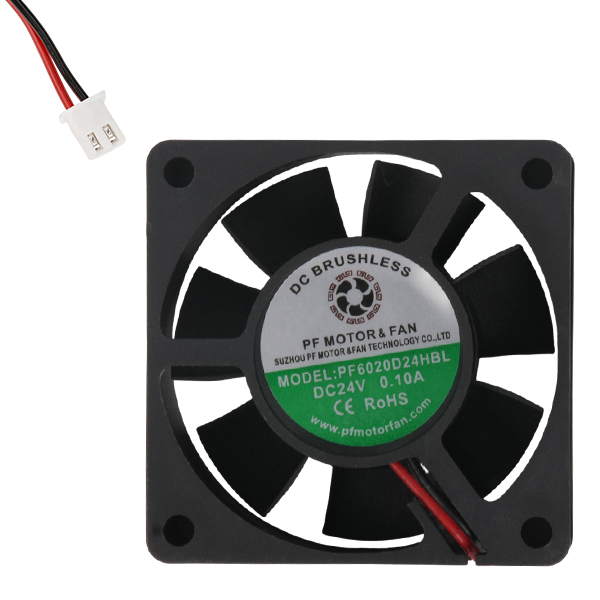 FAN 60x60x20MM 24V 0.10A 2.40W 5000RPM BB 2WIRE - PF6020D24HBL 0.10A