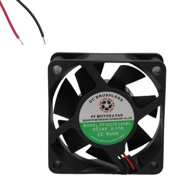 PF MOTOR & FAN PF6025D24HBL FAN 60x60x25MM 24V 0.15A 3.70W 5000RPM BB 2WIRE