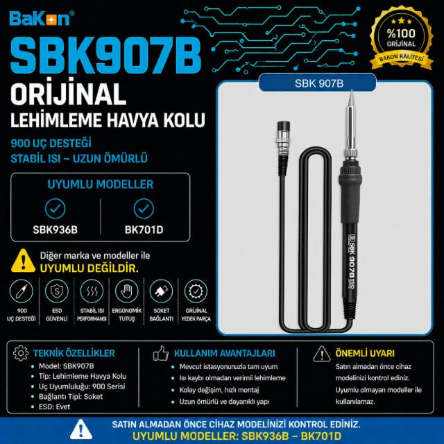 BAKON SBK907 b HAVYA KOLU LEHİMLEME YEDEK HAVYA KOLU SBK936B UYUMLU