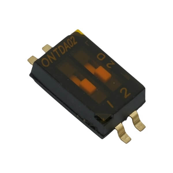 SWITCH DIP 2 Pos. SPST 25mA 24VDC SMT V/T - TDA02H0SB1