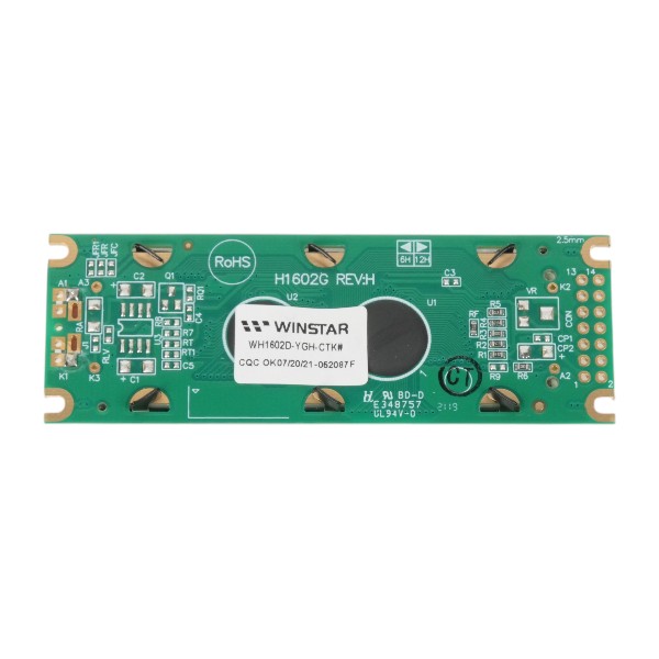 WINSTAR WH1602D-YGH-CTK# LCD CHARACTER 16X2 STN POSITIVE GREY 5V