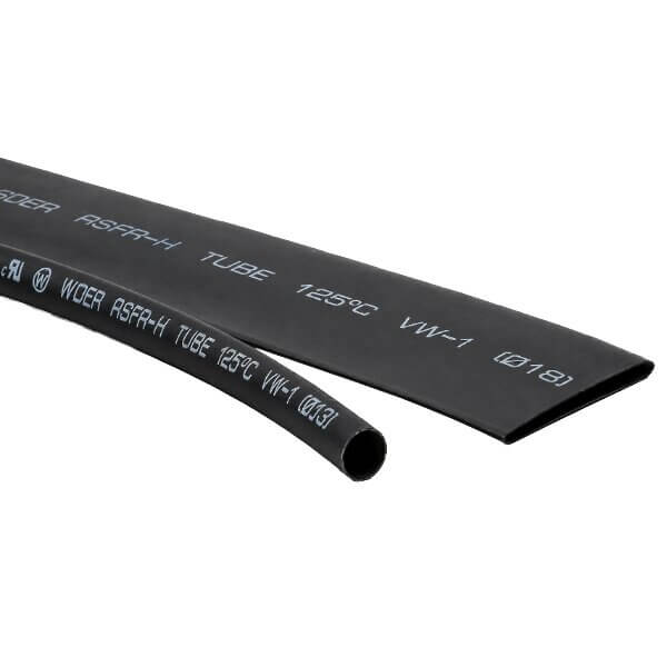 WOER WOER-RSFR-H-R12-BLACK HEAT SHRINK 12.5mm BLACK (MAKARON) 2:1